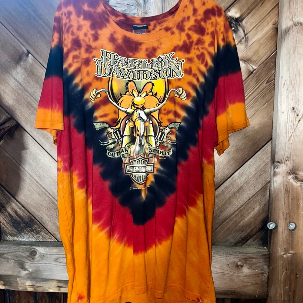 Harley-Davidson and Yosemite Sam Fiery Tie-Dye Tee